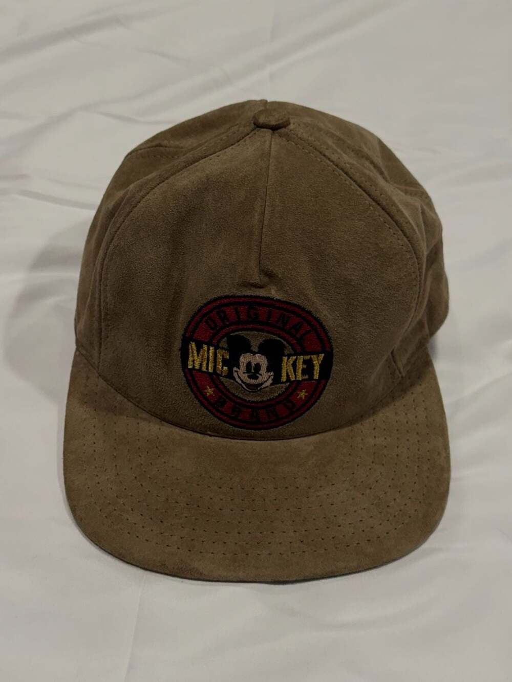 Vintage 90’s Disney Goofy's Hat Co Mickey Mouse Suede Hat Tan